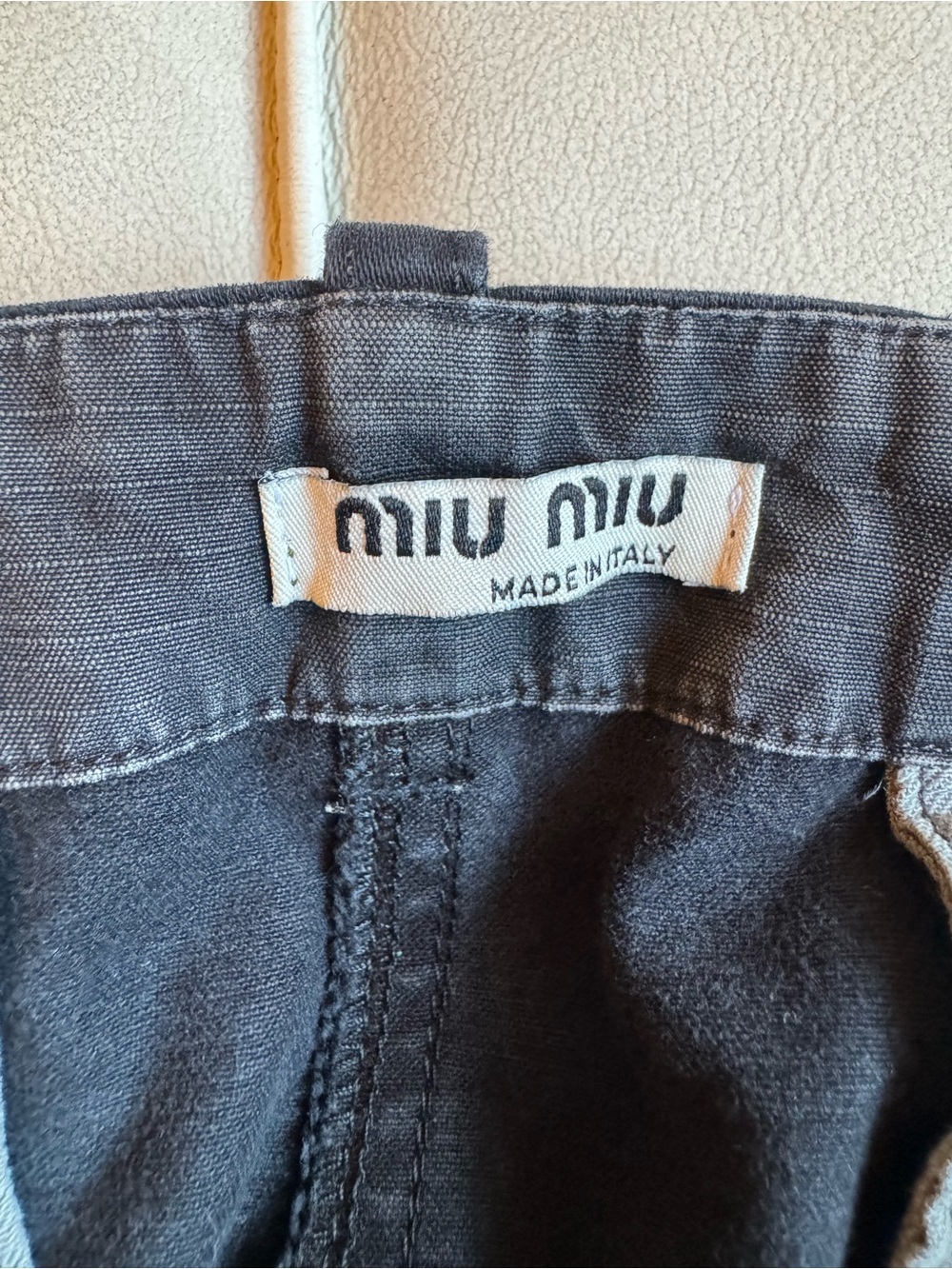 Miu Miu Cargo Slim Black  Pants